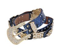 Ladies Blue Rhinestone Belt